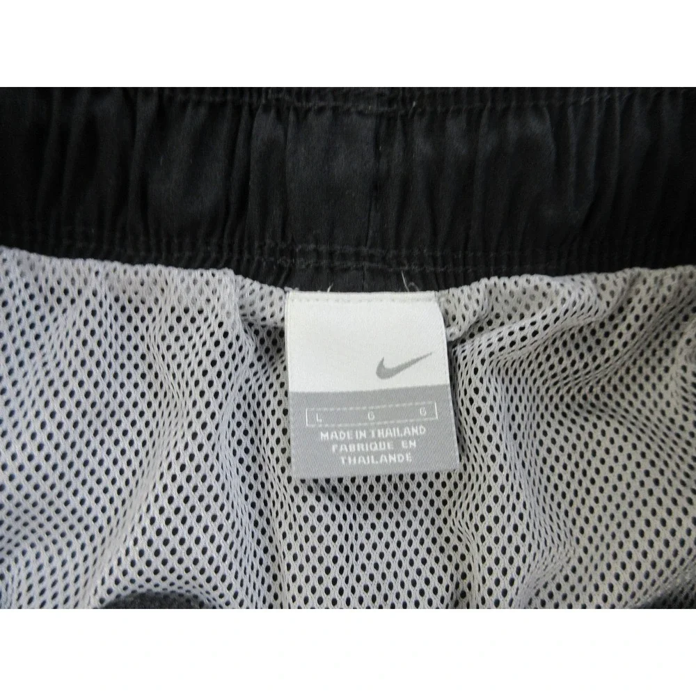 VTG Nike Shorts Mens Large Black Colorblock 10 Inch Athletic Lined Swim Pockets